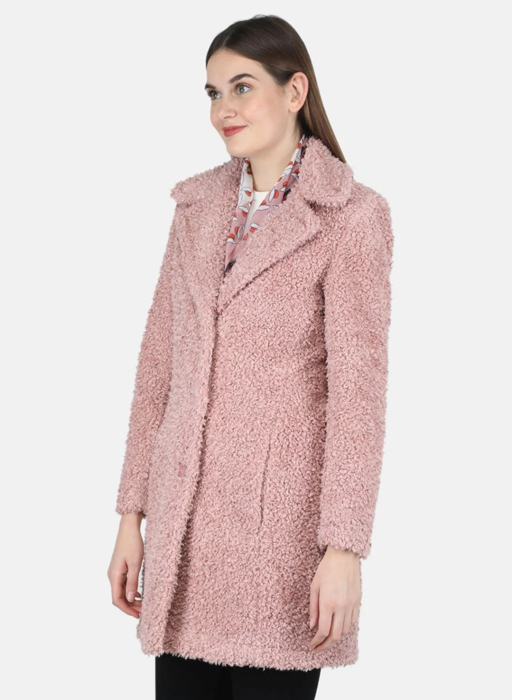 Women Pink Solid Coat - Image 2