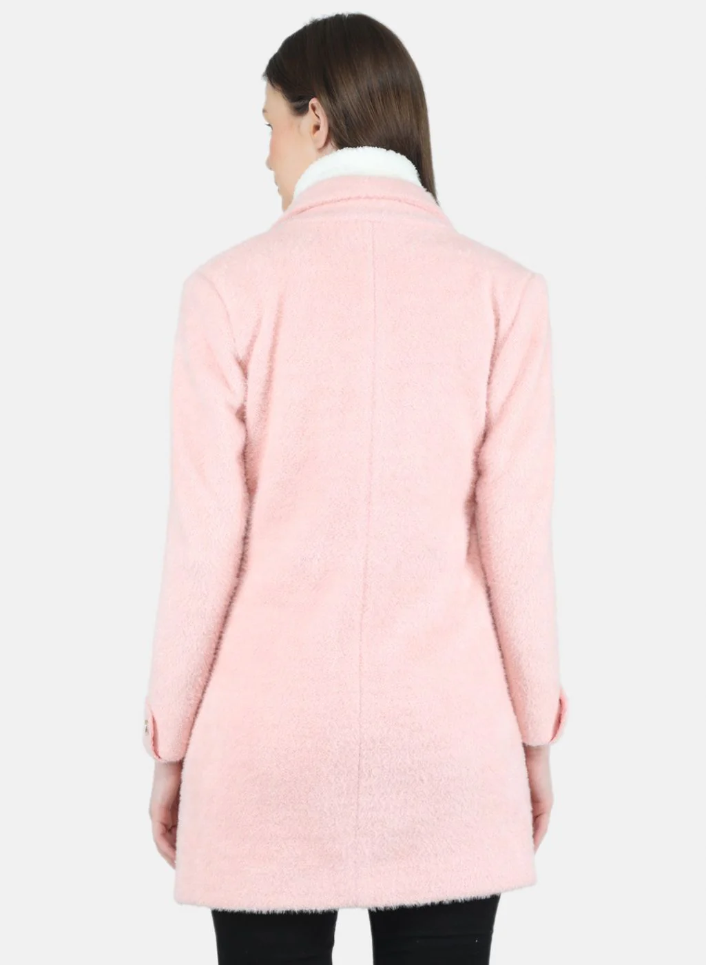 Women Pink Solid Coat - Image 3