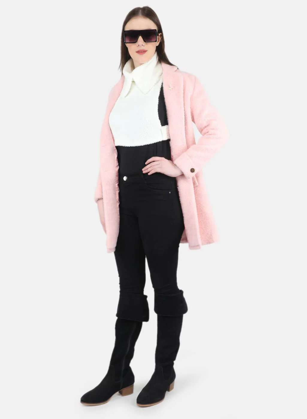 Women Pink Solid Coat - Image 4