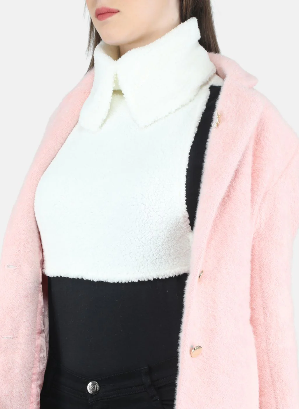Women Pink Solid Coat - Image 5