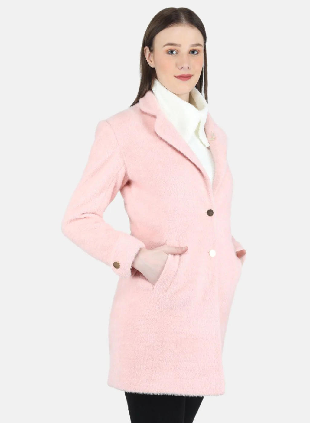 Women Pink Solid Coat - Image 6