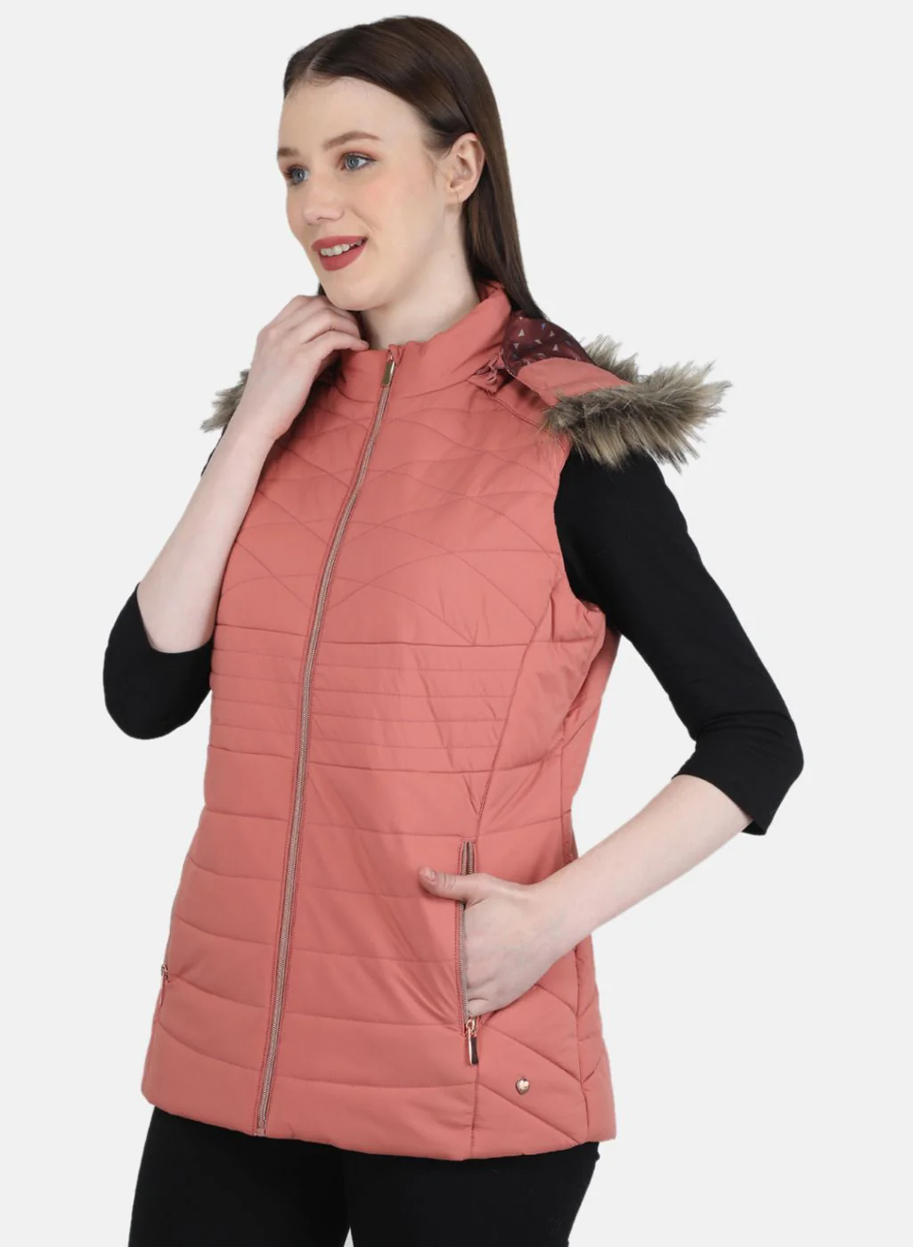 Women Pink Solid Jacket - Image 2