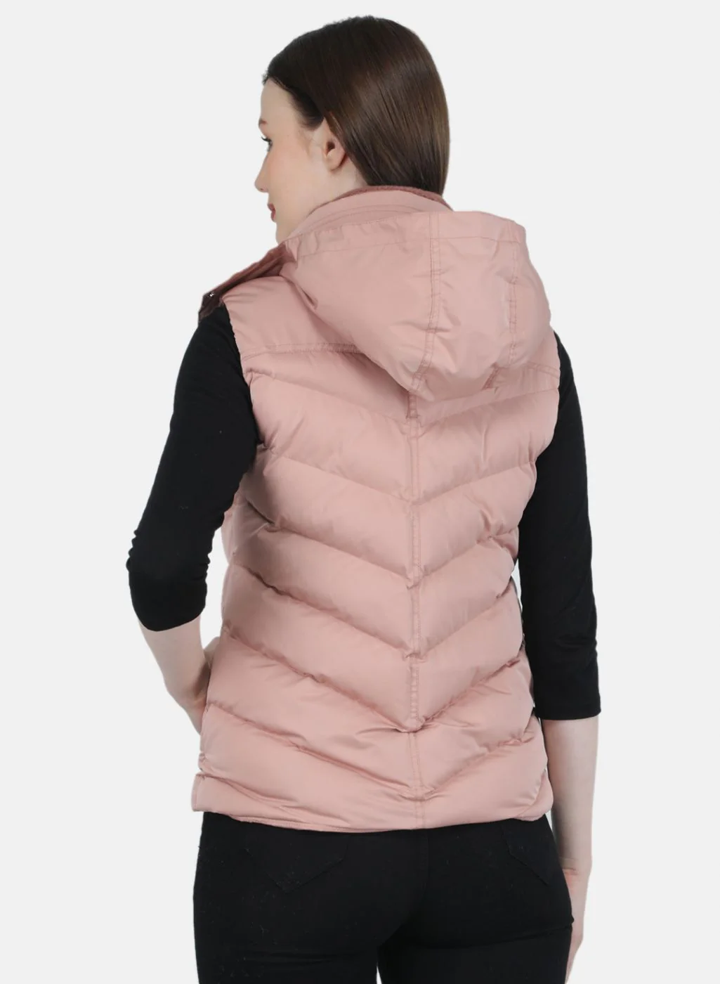 Women Pink Solid Jacket - Image 3