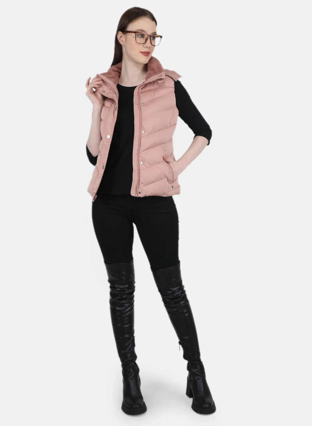 Women Pink Solid Jacket - Image 4