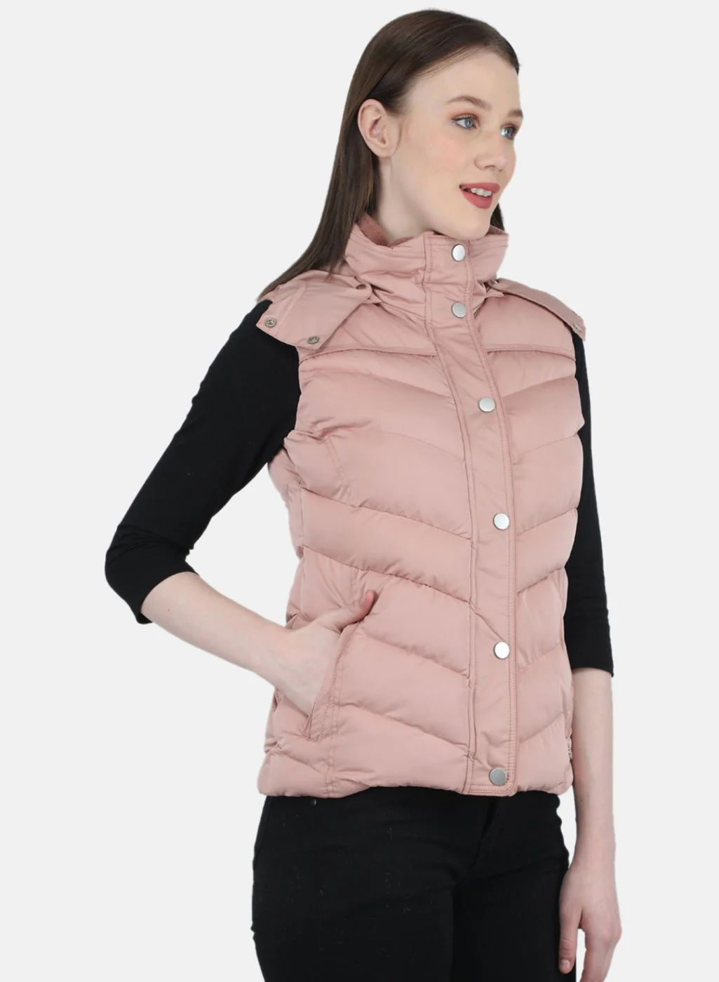 Women Pink Solid Jacket - Image 6