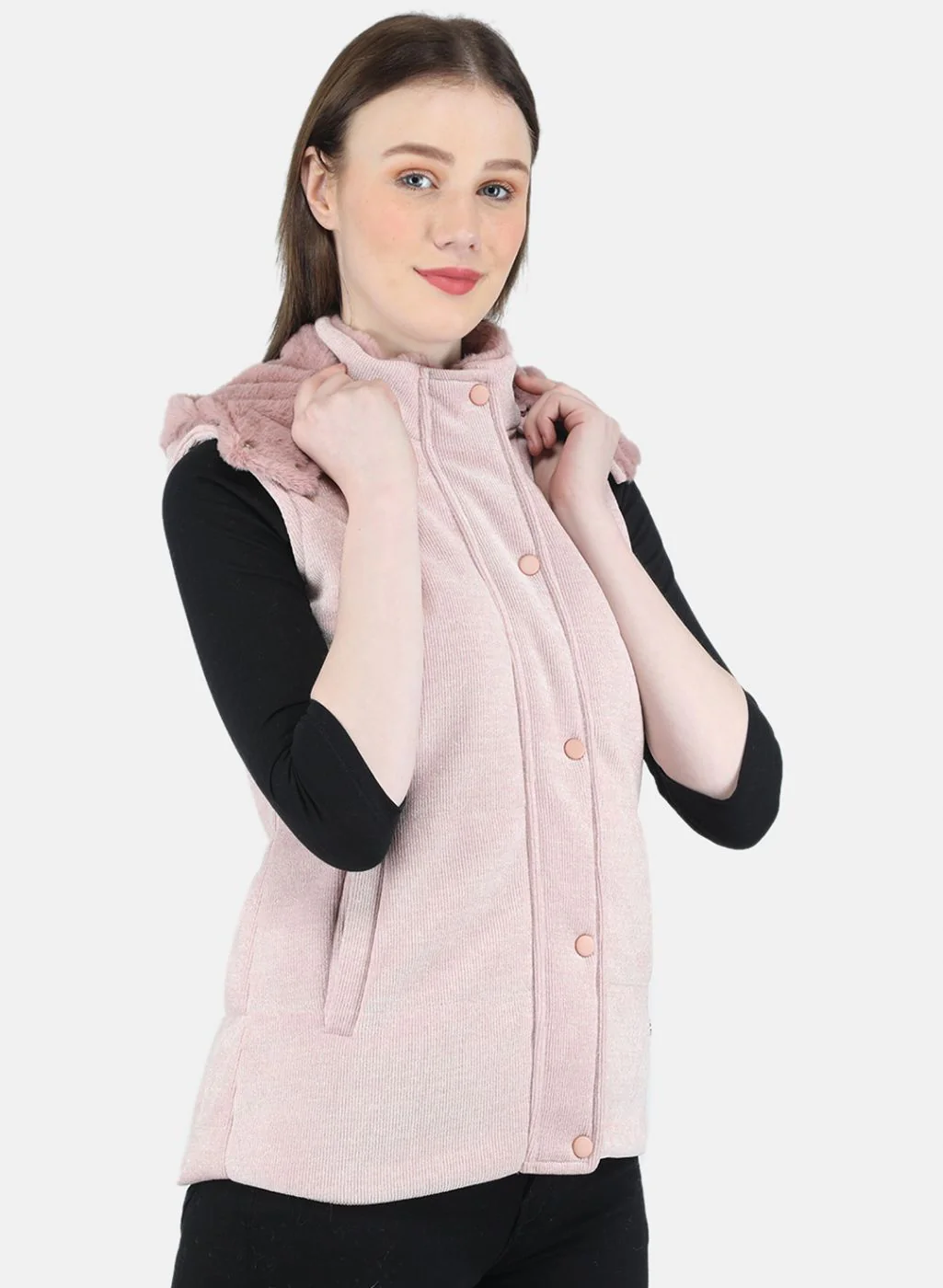 Women Pink Solid Jacket - Image 6