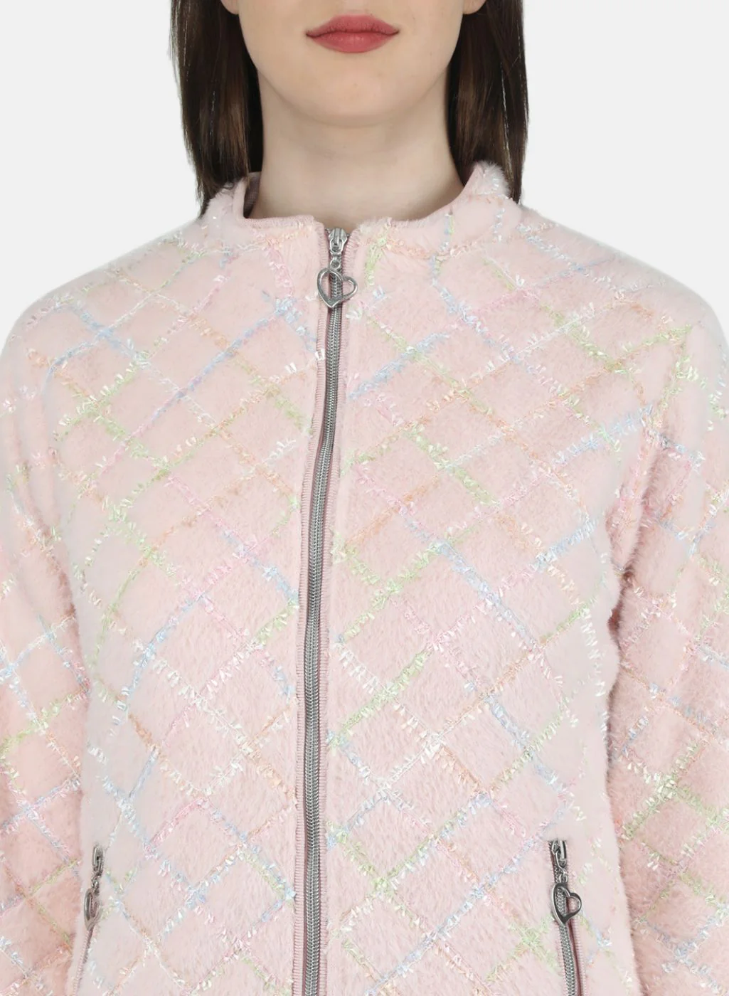 Women Pink Solid Jacket - Image 5