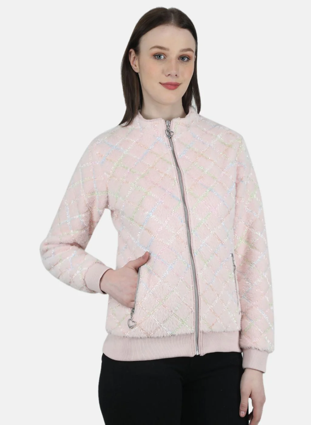 Women Pink Solid Jacket - Image 6