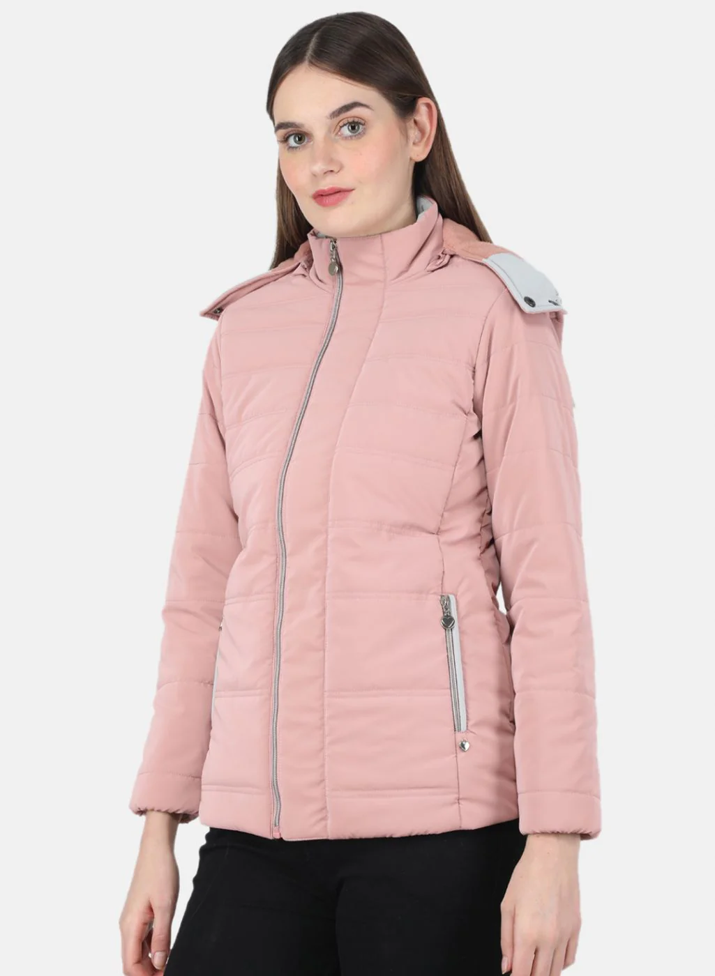 Women Pink Solid Jacket - Image 2
