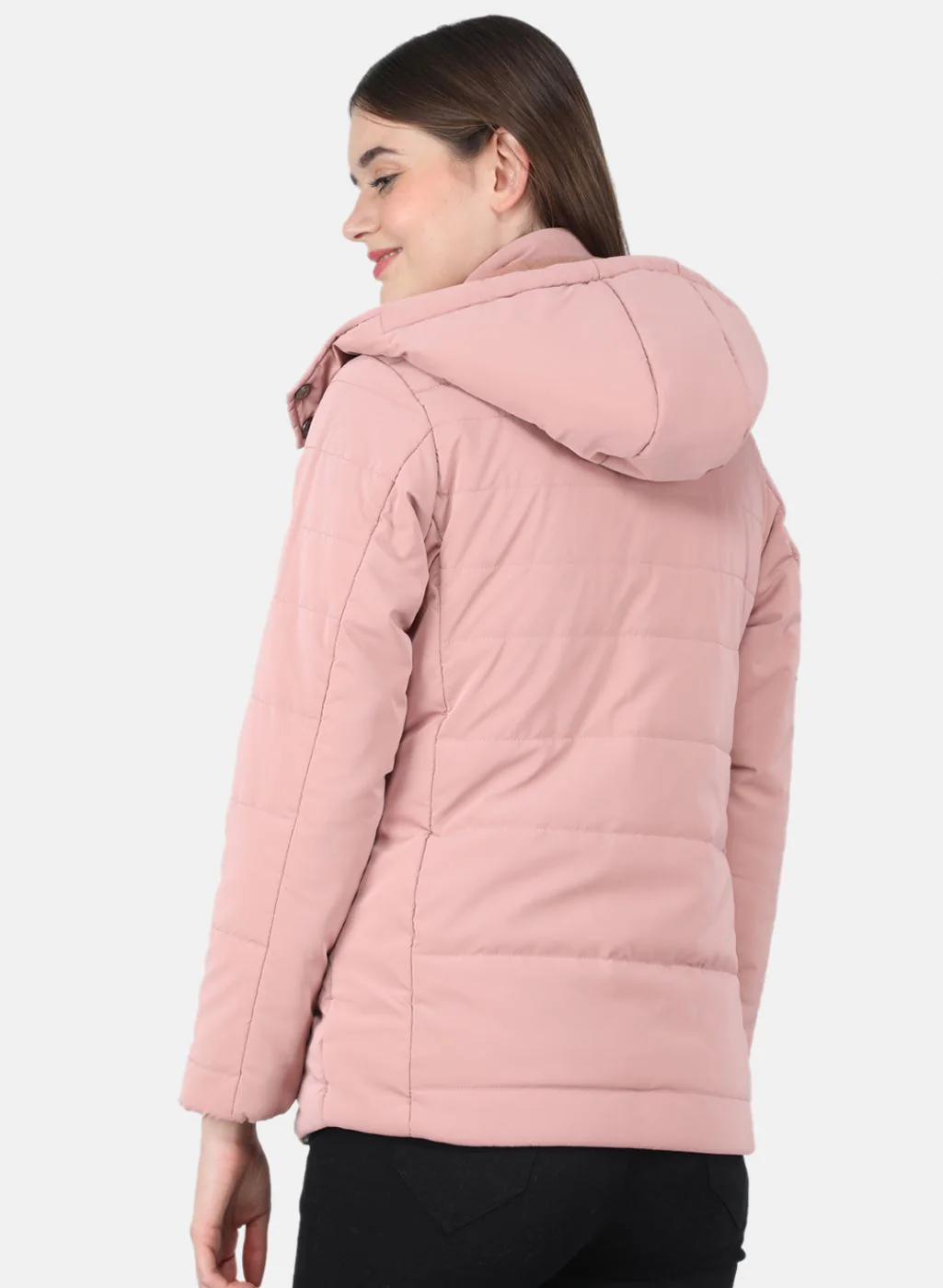 Women Pink Solid Jacket - Image 3