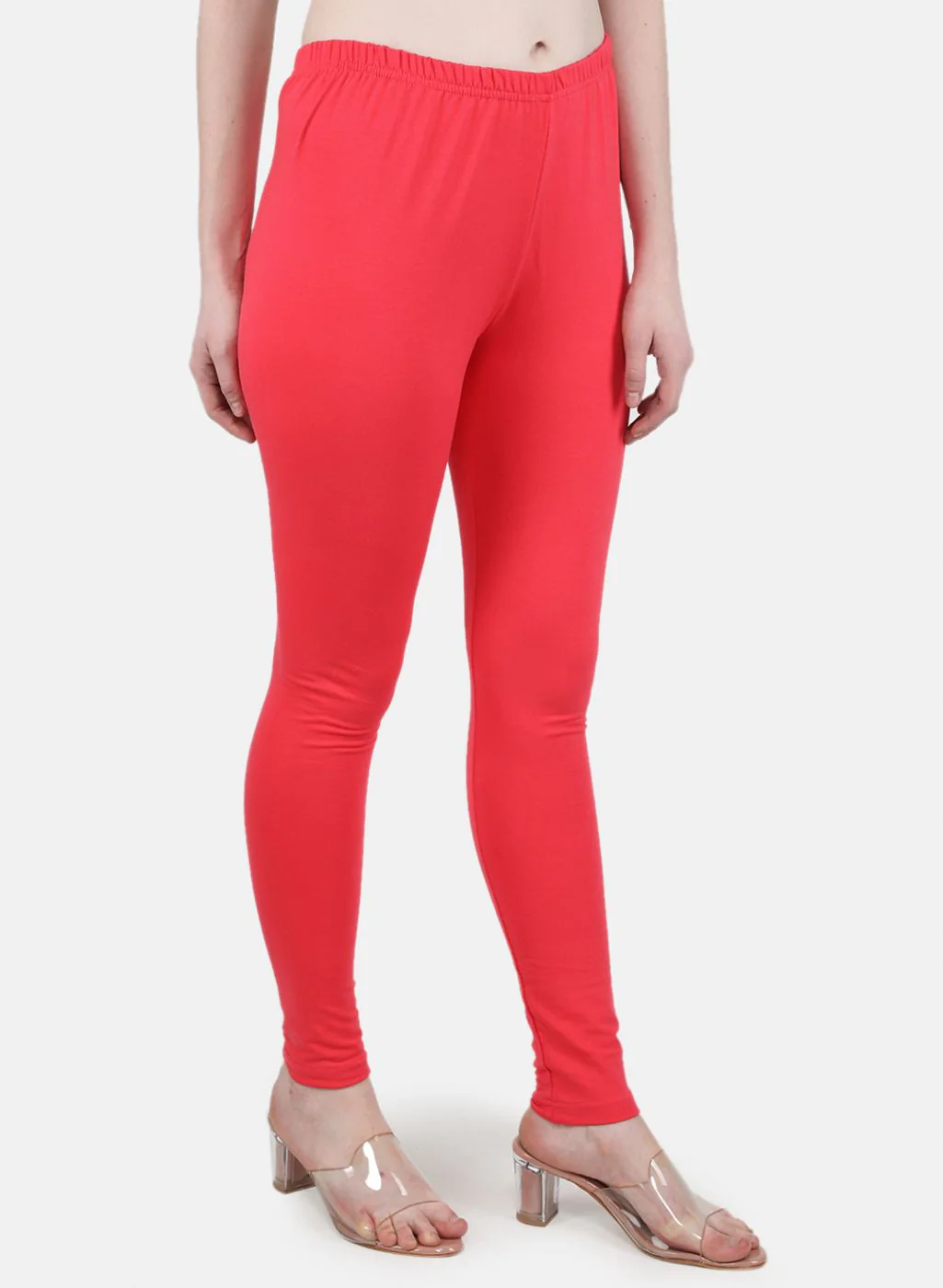 Women Pink Solid Legging - Image 3