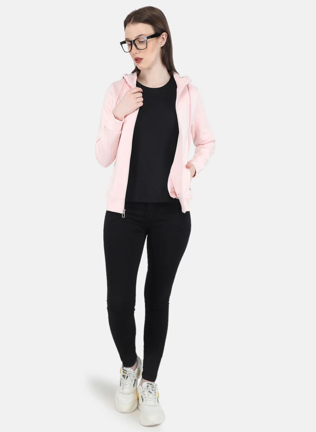 Women Pink Solid Sweatshirt - Image 4