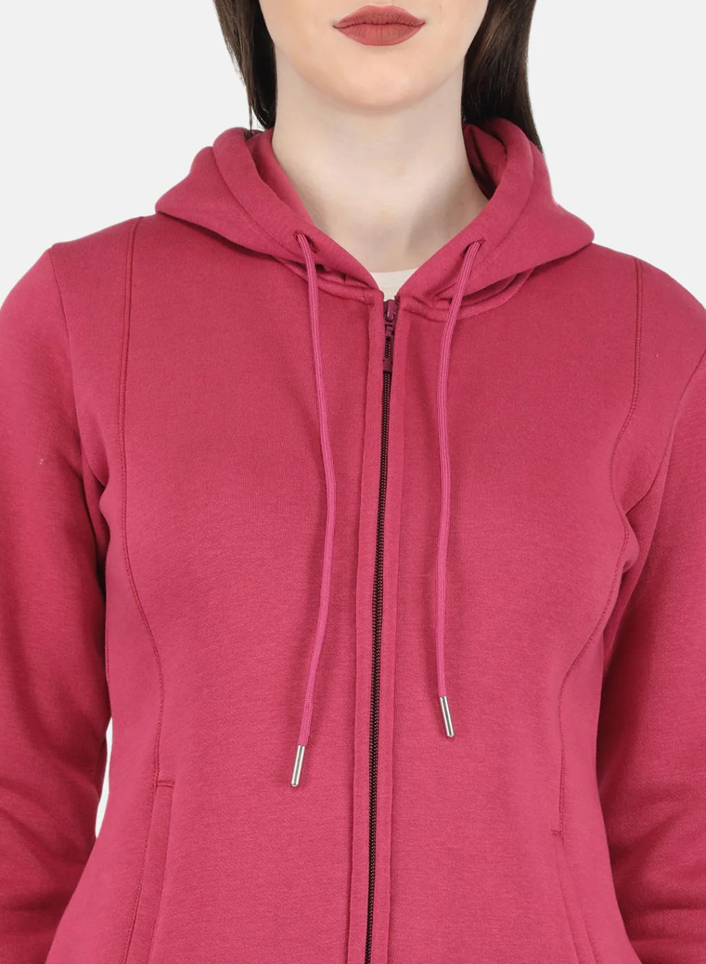 Women Pink Solid Sweatshirt - Image 5