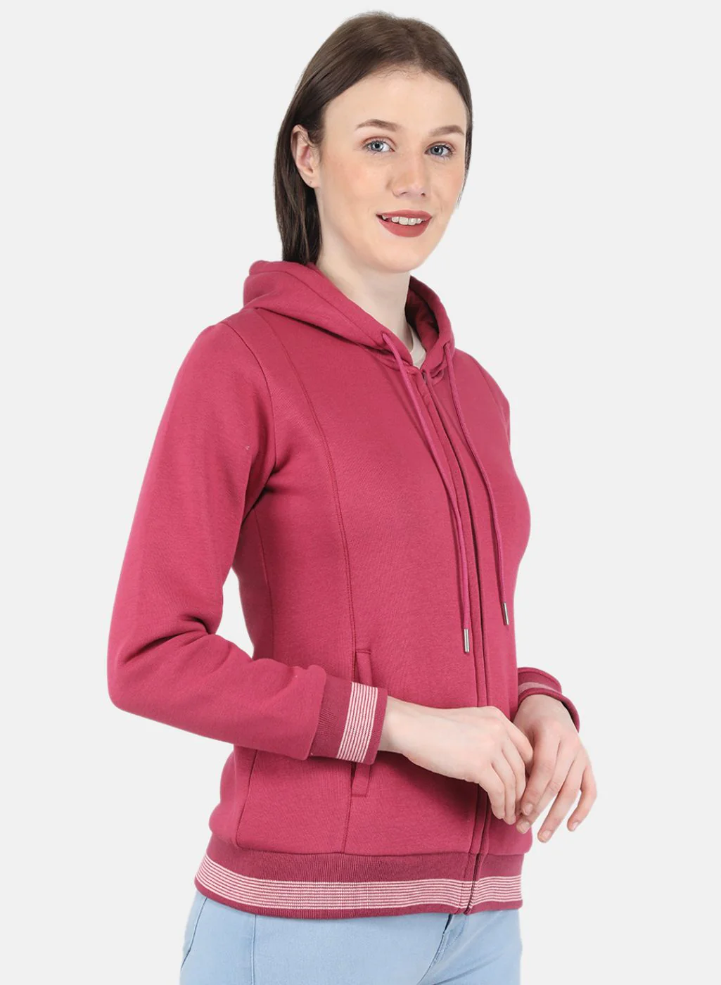 Women Pink Solid Sweatshirt - Image 6