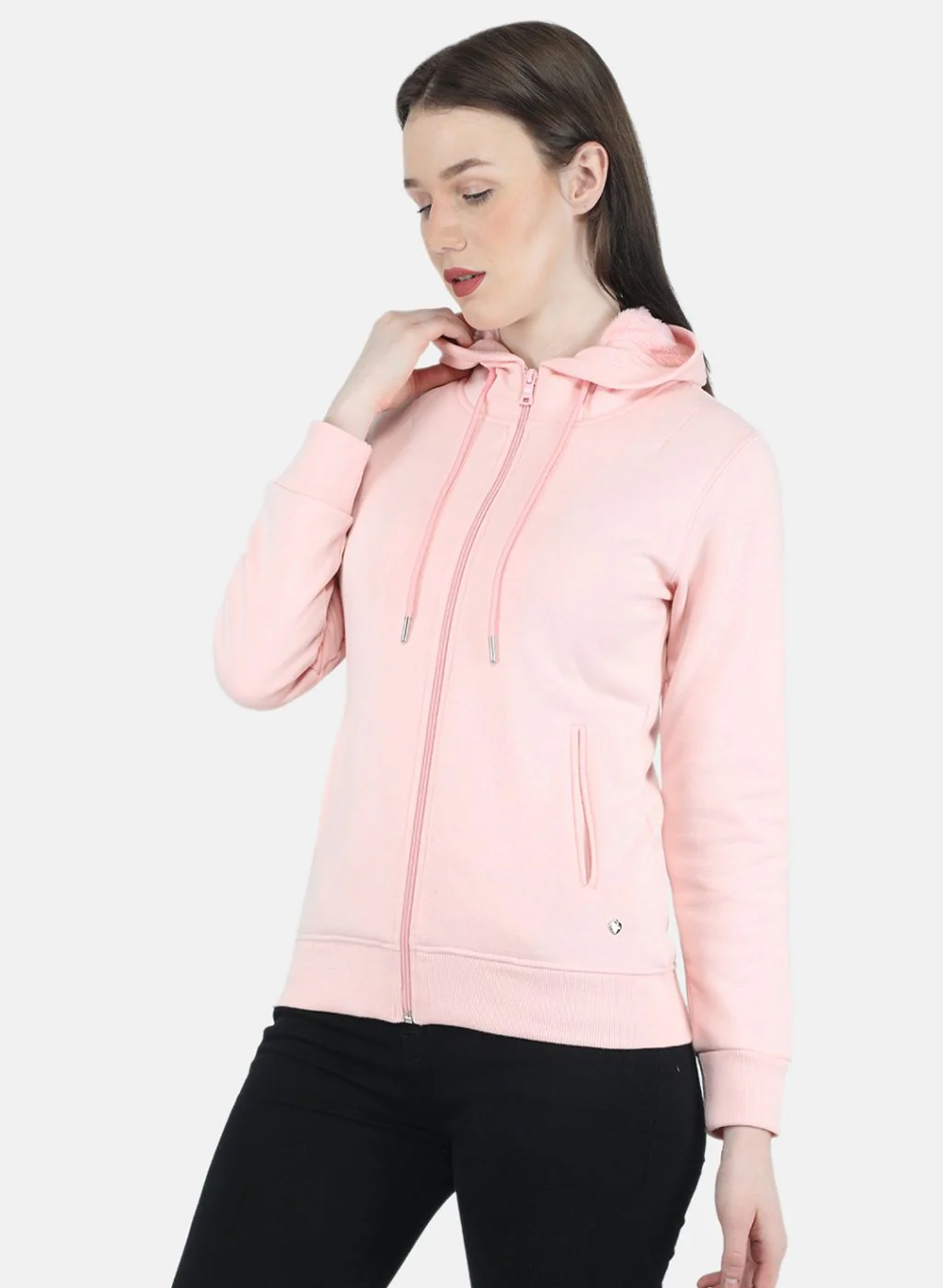 Women Pink Solid Sweatshirt - Image 2