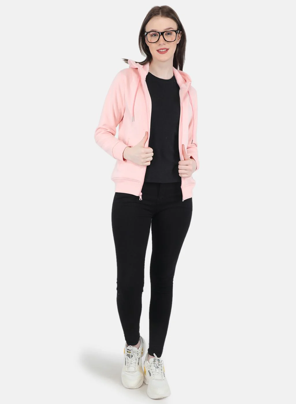 Women Pink Solid Sweatshirt - Image 4