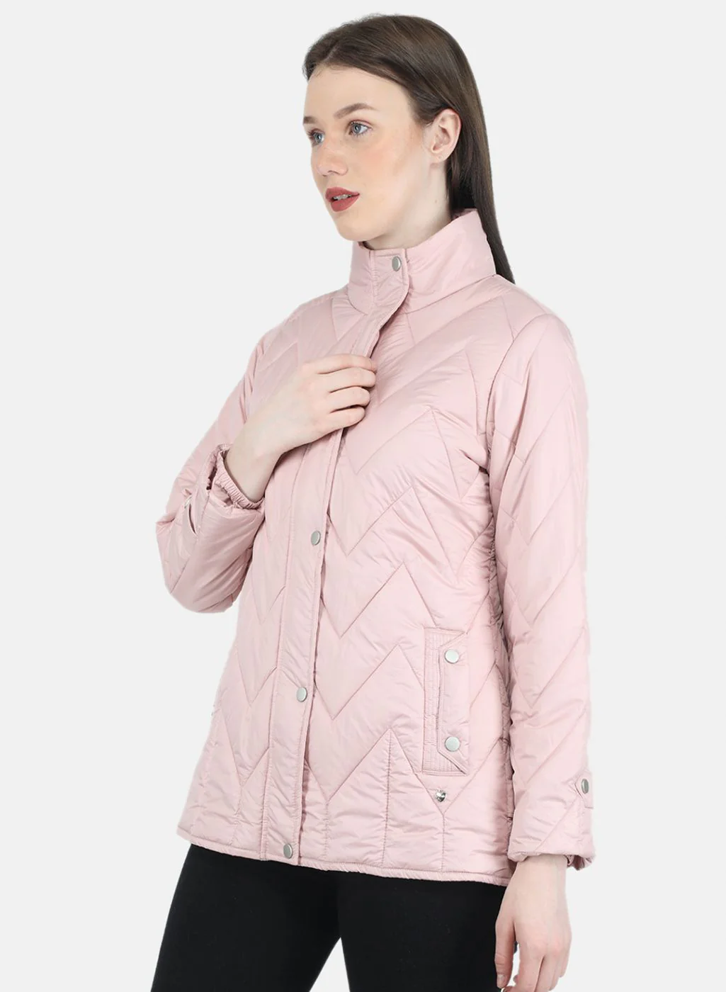 Women Pink Stripe Jacket - Image 2