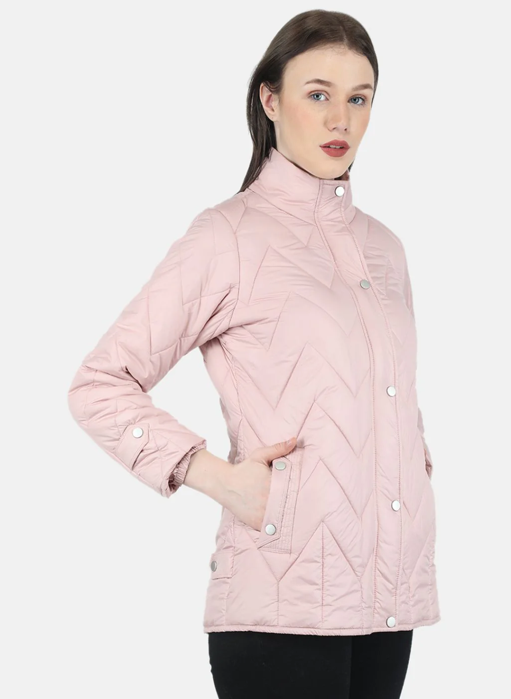 Women Pink Stripe Jacket - Image 6