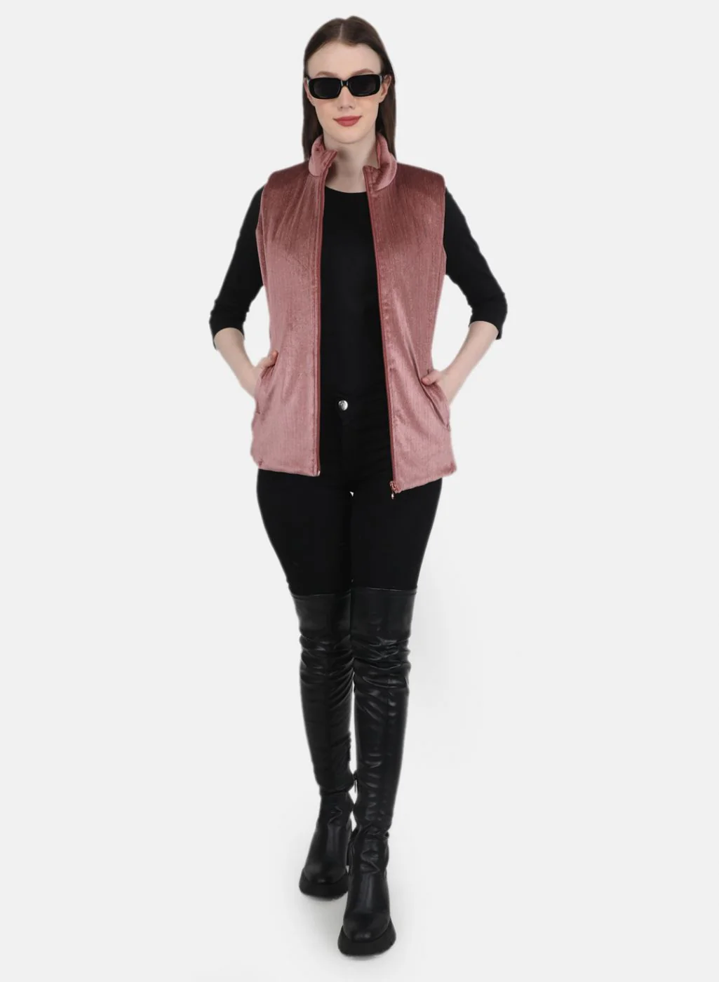Women Pink Stripe Jacket - Image 4