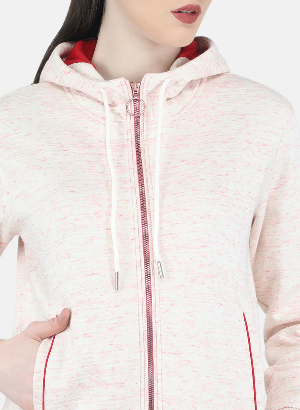 Women Pink Stripe Sweatshirt - Image 5