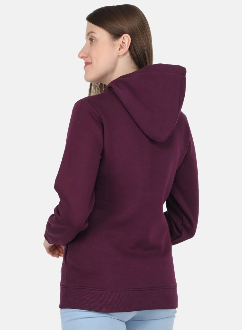 Women Purple Embroidered Sweatshirt - Image 3