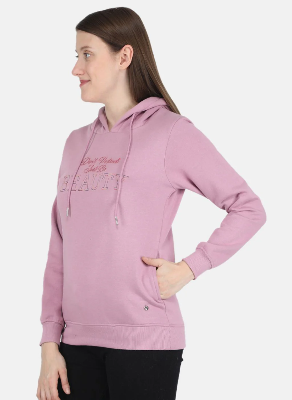 Women Purple Embroidered Sweatshirt - Image 2