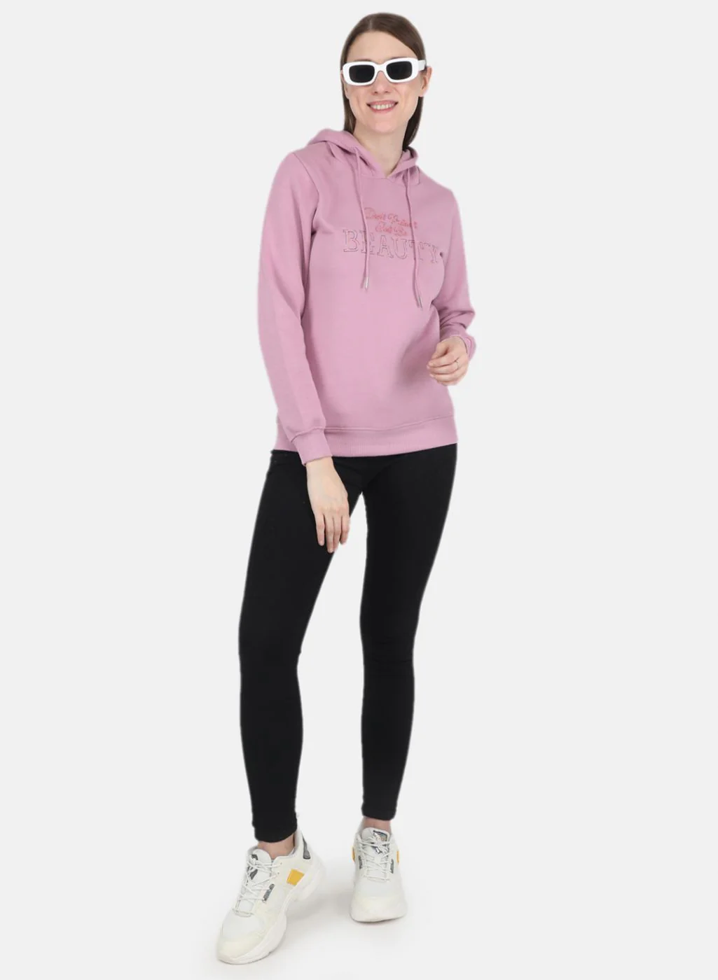 Women Purple Embroidered Sweatshirt - Image 4