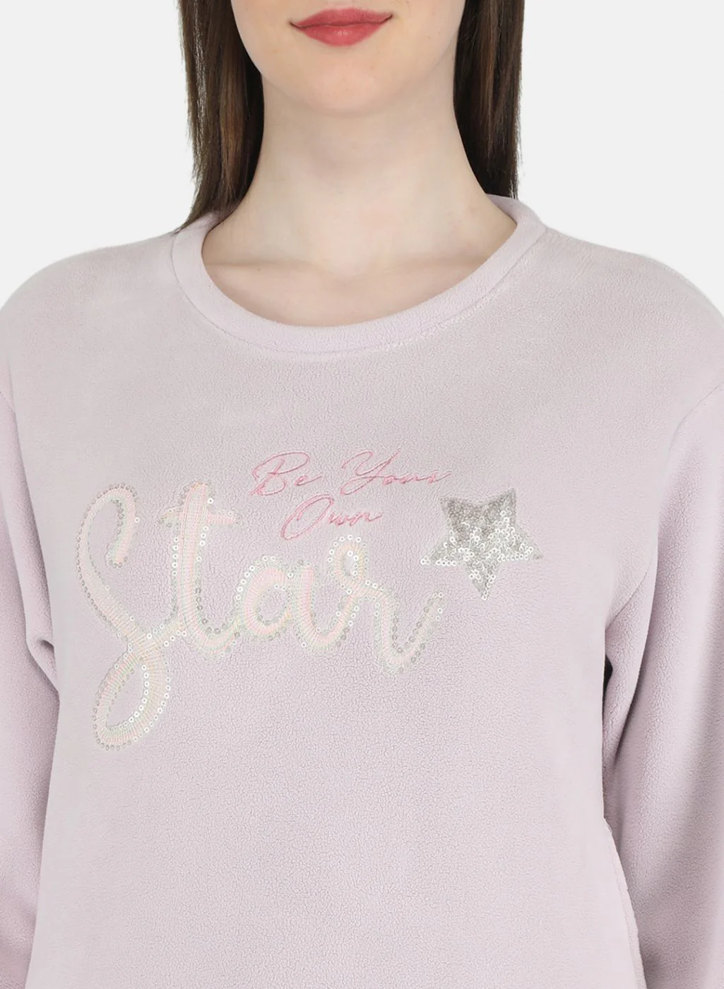 Women Purple Embroidered Sweatshirt - Image 5