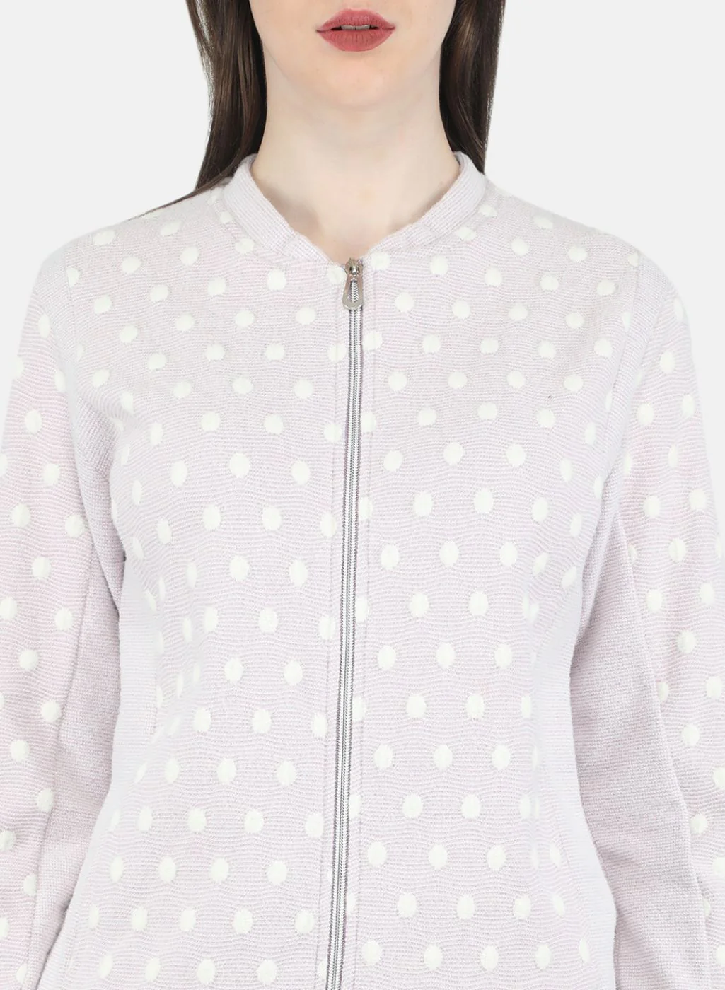 Women Purple Jaquard Sweatshirt - Image 5
