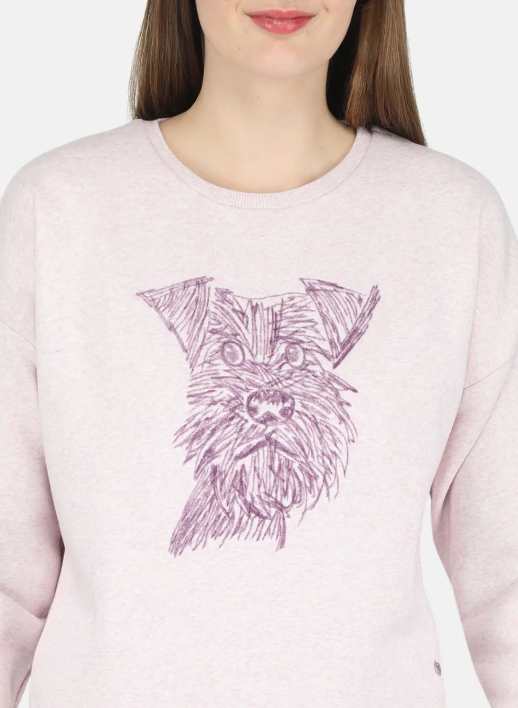 Women Purple Printed Sweatshirt - Image 5