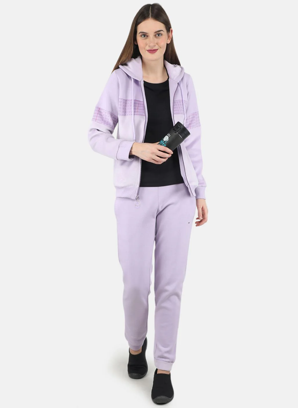 Women Purple Printed Tracksuit - Image 4
