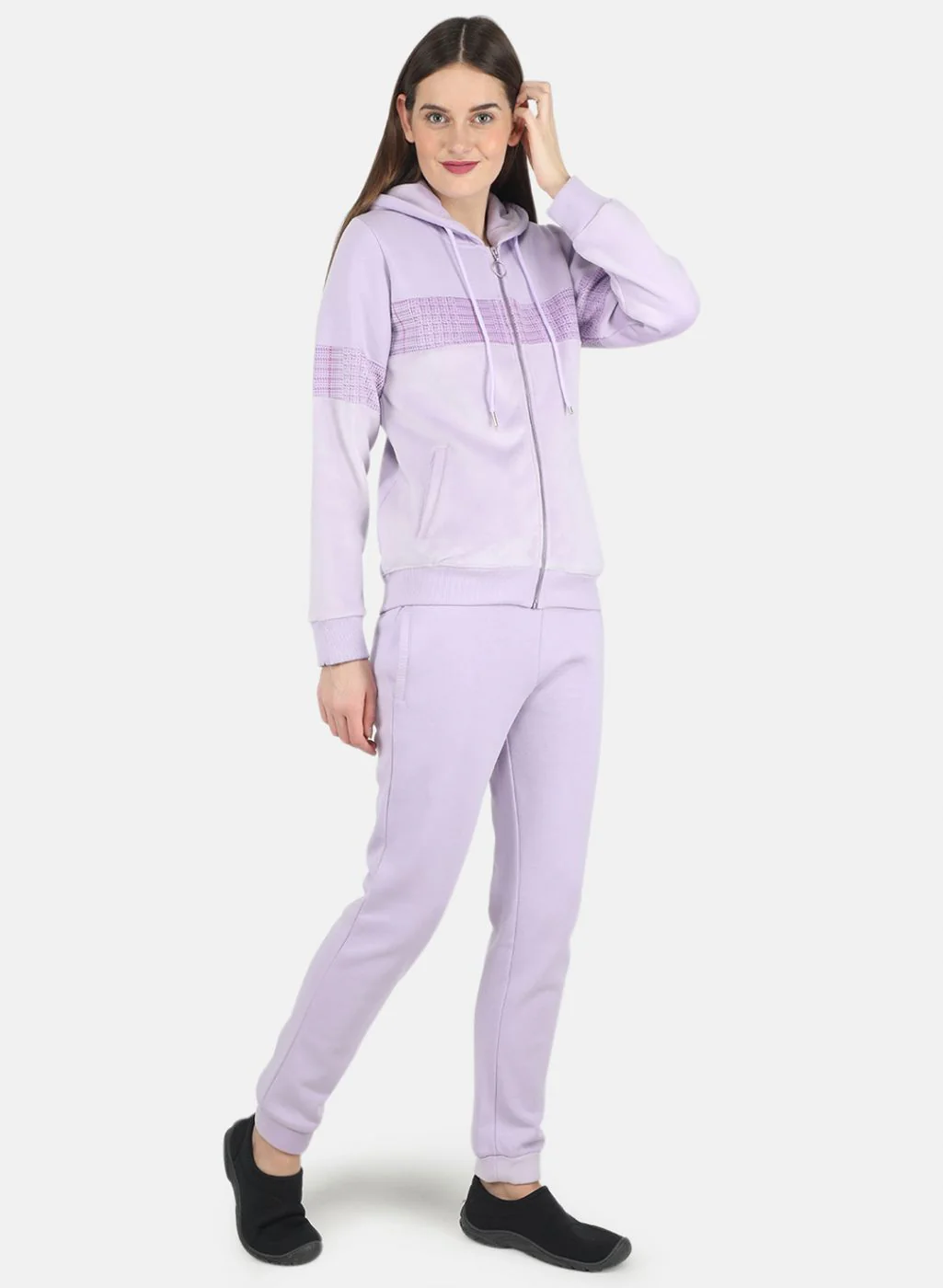 Women Purple Printed Tracksuit - Image 7