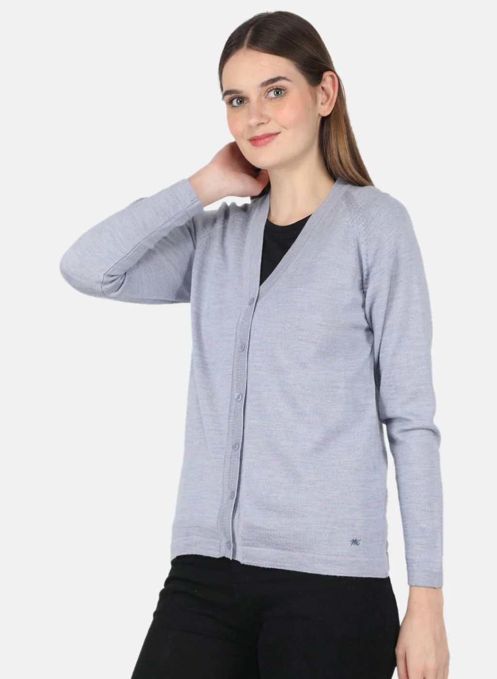 Women Purple Solid Cardigan - Image 2
