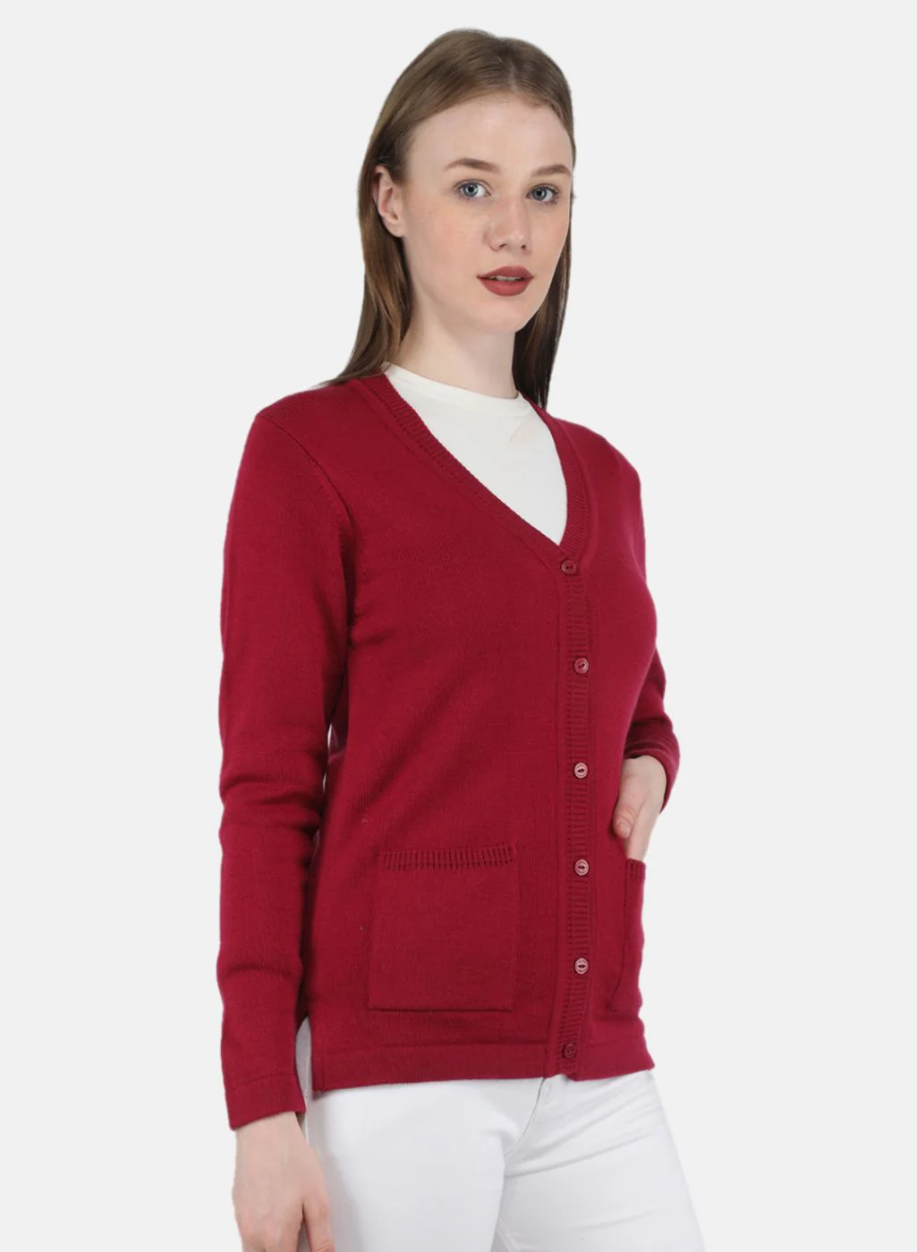 Women Purple Solid Cardigan - Image 6