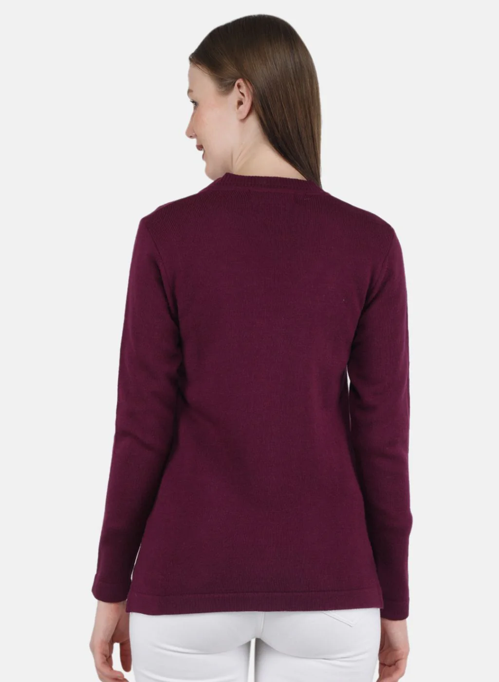 Women Purple Solid Cardigan - Image 3