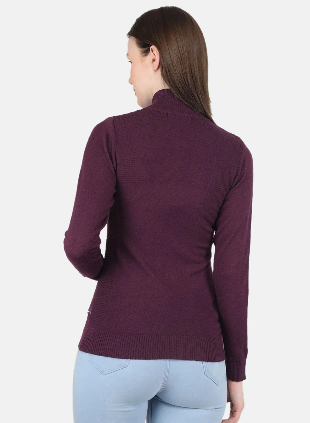 Women Purple Solid Cardigan - Image 3