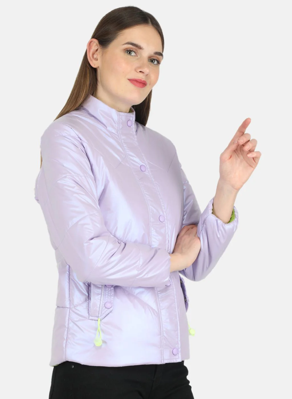 Women Purple Solid Jacket - Image 6