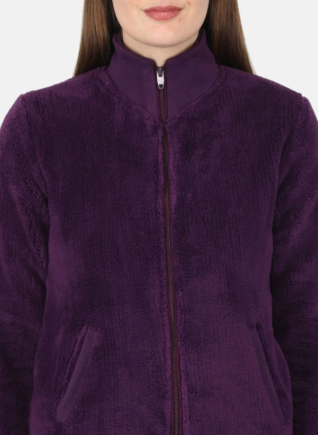 Women Purple Solid Sweatshirt - Image 5