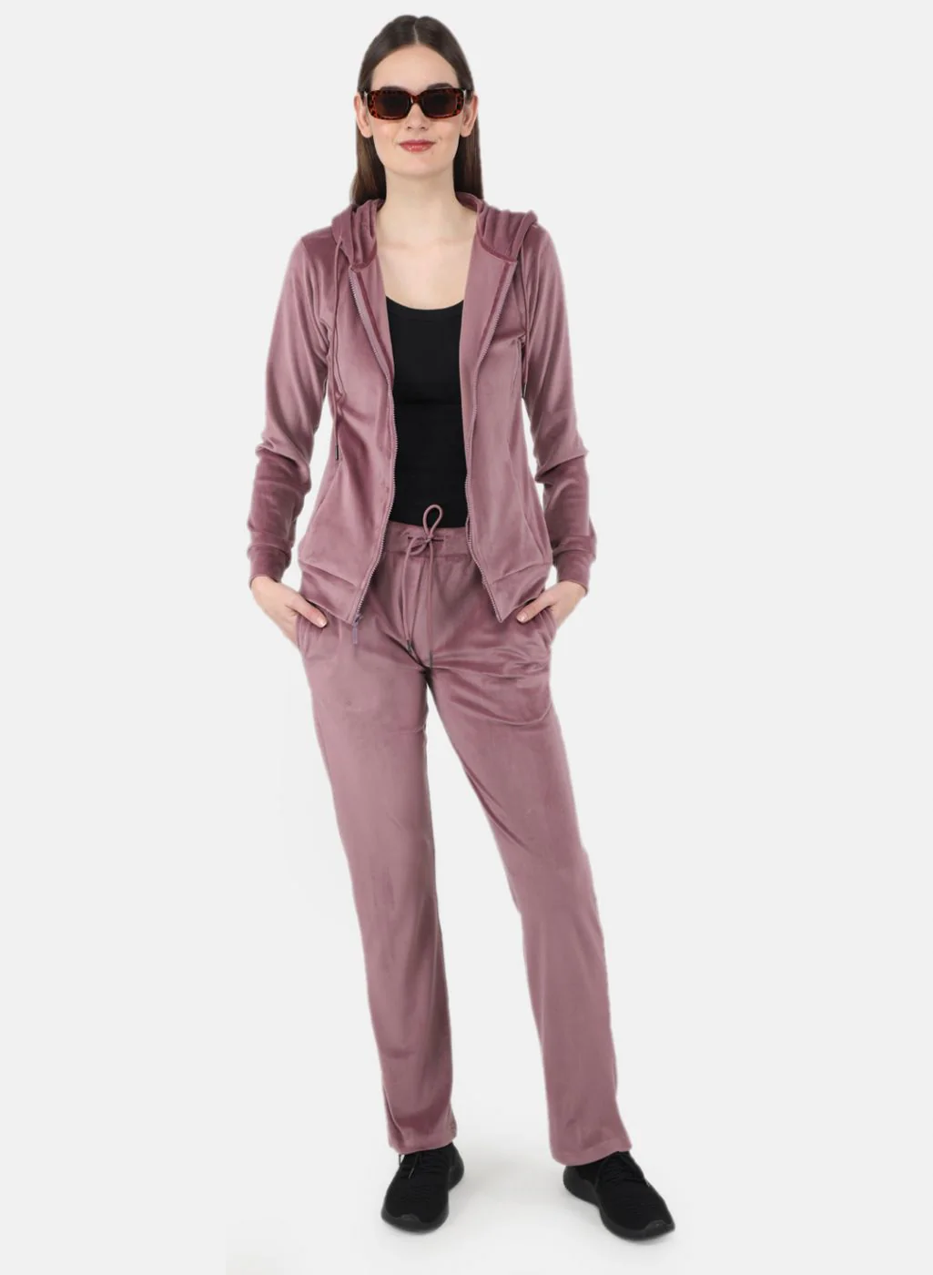 Women Purple Solid Tracksuit - Image 4