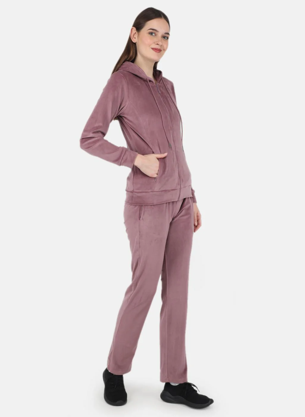 Women Purple Solid Tracksuit - Image 7
