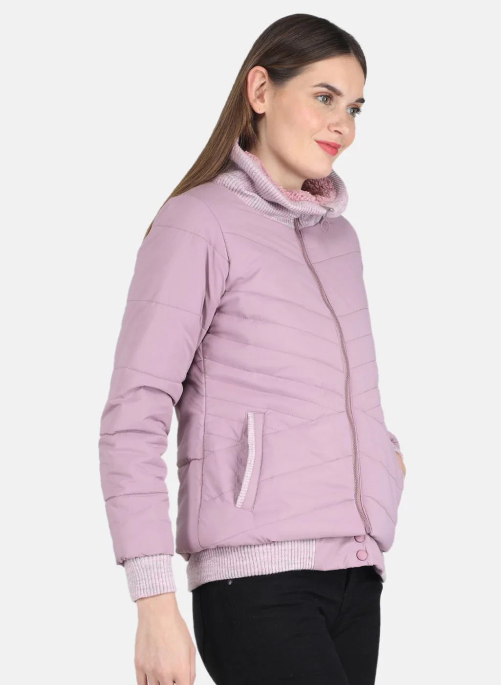 Women Purple Stripe Jacket - Image 6