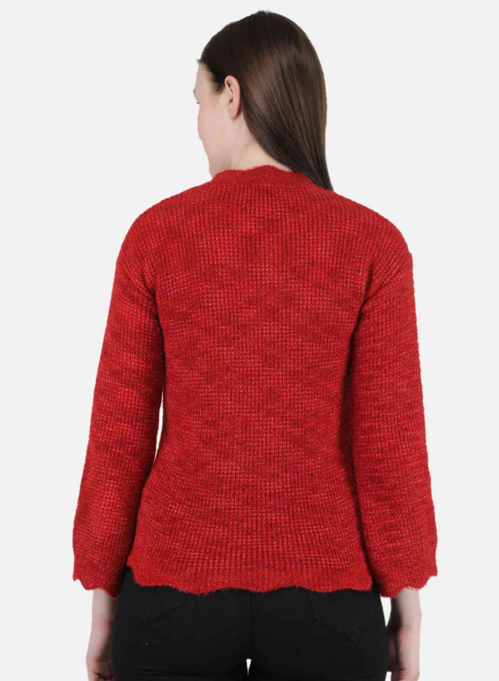 Women Red Self Design Top - Image 3
