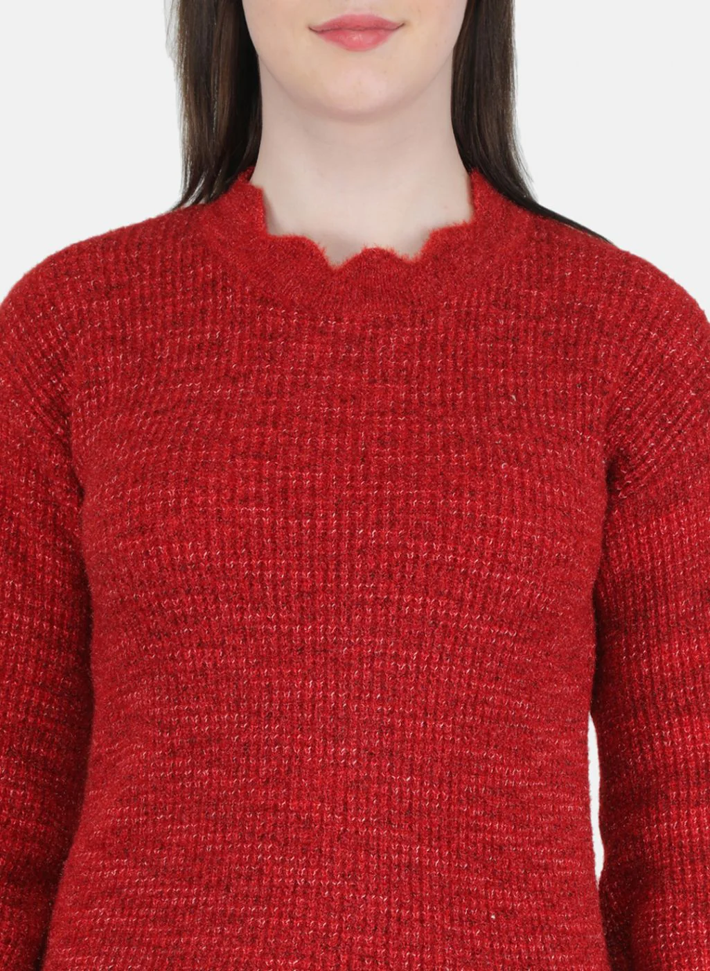 Women Red Self Design Top - Image 5