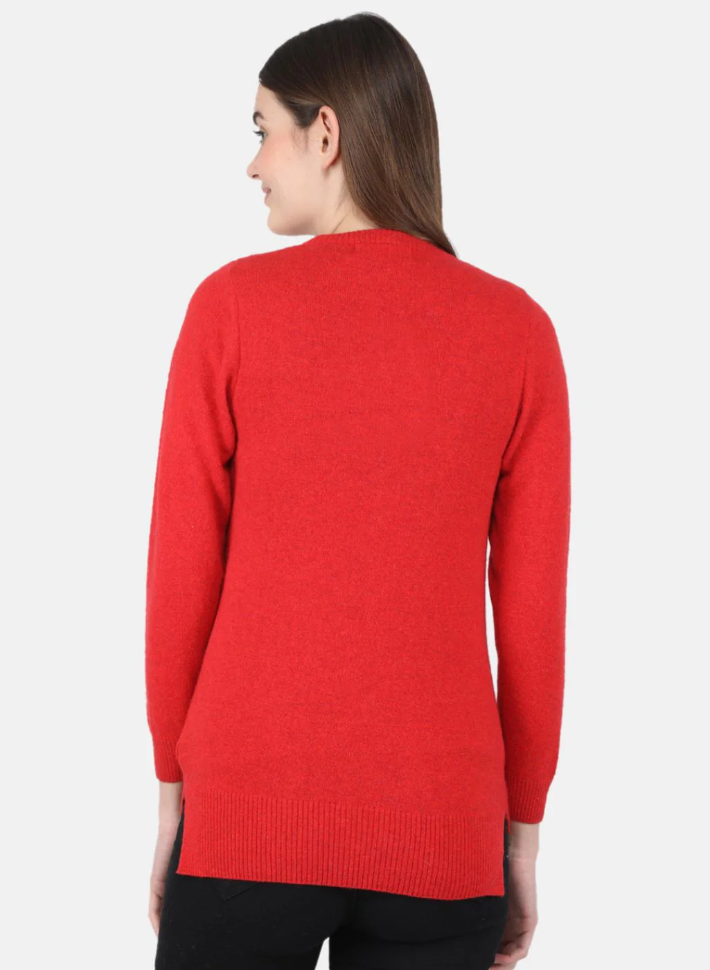 Women Red Solid Cardigan - Image 3