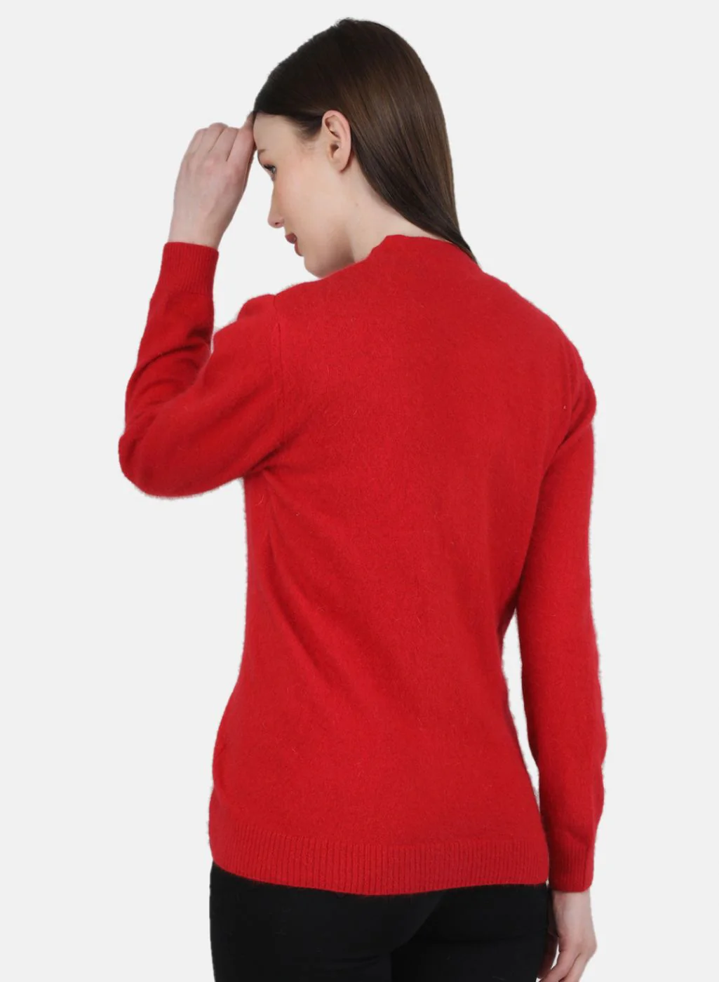 Women Red Solid Cardigan - Image 3