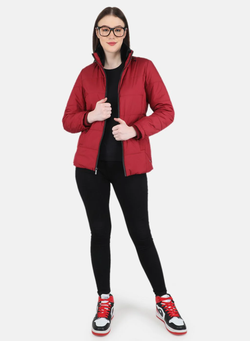 Women Red Solid Jacket - Image 4