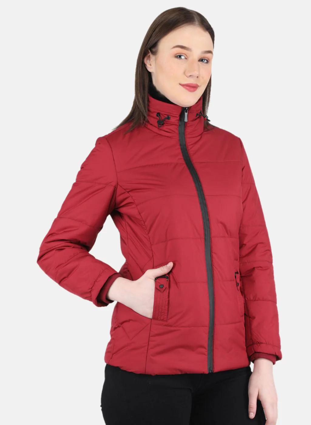 Women Red Solid Jacket - Image 6