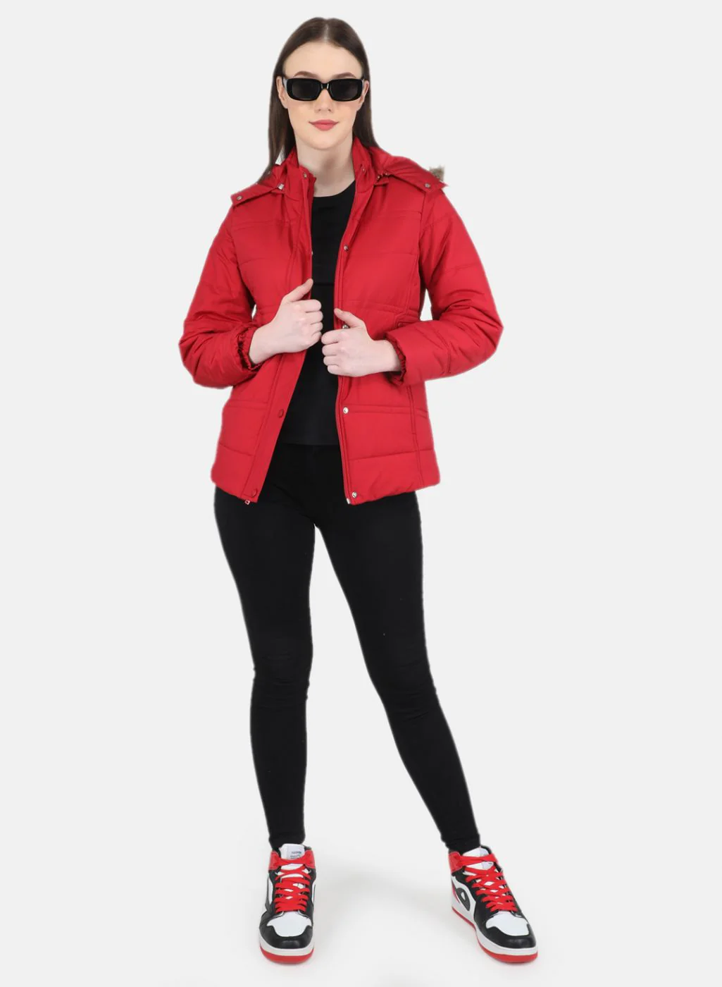 Women Red Solid Jacket - Image 4