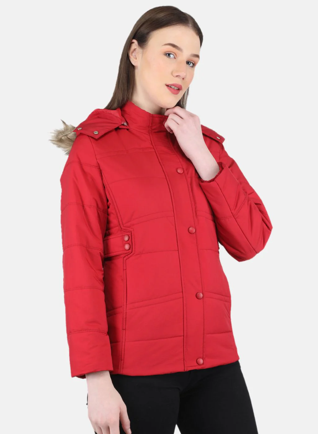 Women Red Solid Jacket - Image 6