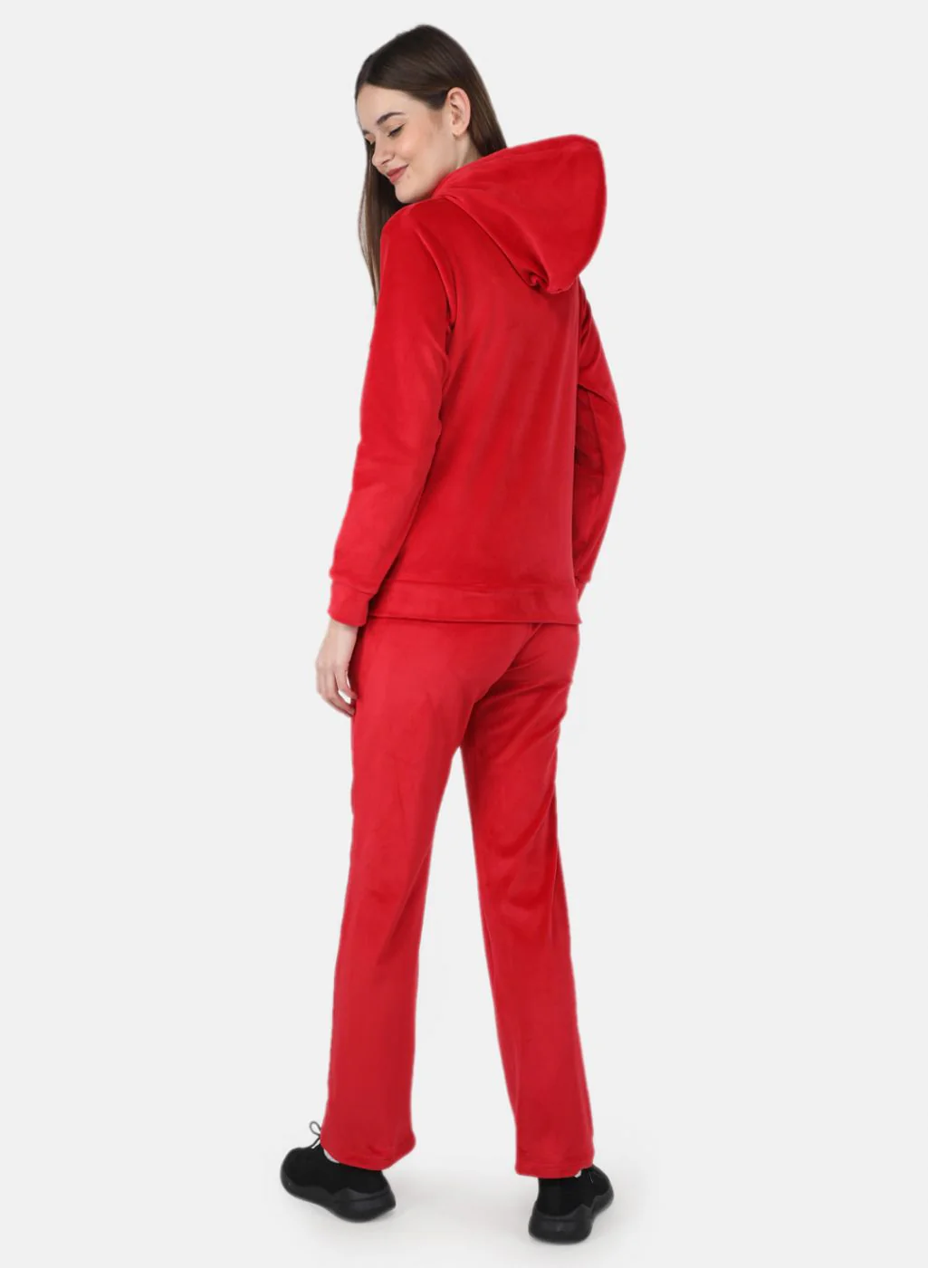 Women Red Solid Tracksuit - Image 3